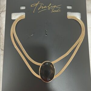 Thalia Sodi Gold and Black Statement Necklace